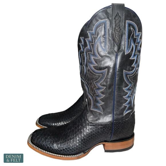 NEW Cody James Black Python Western Boots Square Toe Exotic Cowboy Rodeo 9D main image 4
